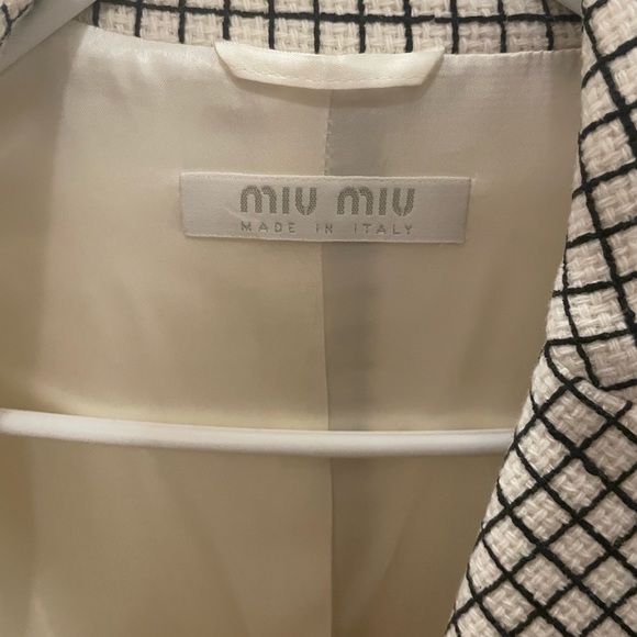 Min Miu Women’s Vintage Checkered Coat - Picture 4 of 10